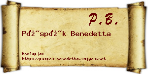 Püspök Benedetta névjegykártya